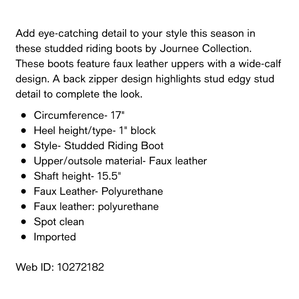 NWOB Studded Boots by Journee - Picture 6 of 6